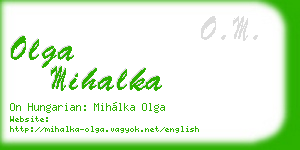 olga mihalka business card